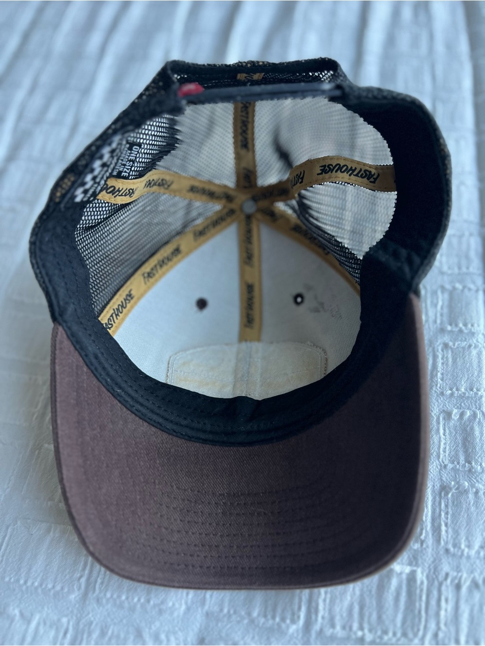 Fasthouse Bait N’ Tackle Trucker Hat Brown Black Snapback EUC - Picture 6 of 8